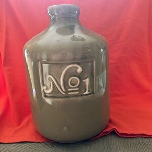 No.1 Ceramic Jug Vase in Olive Green